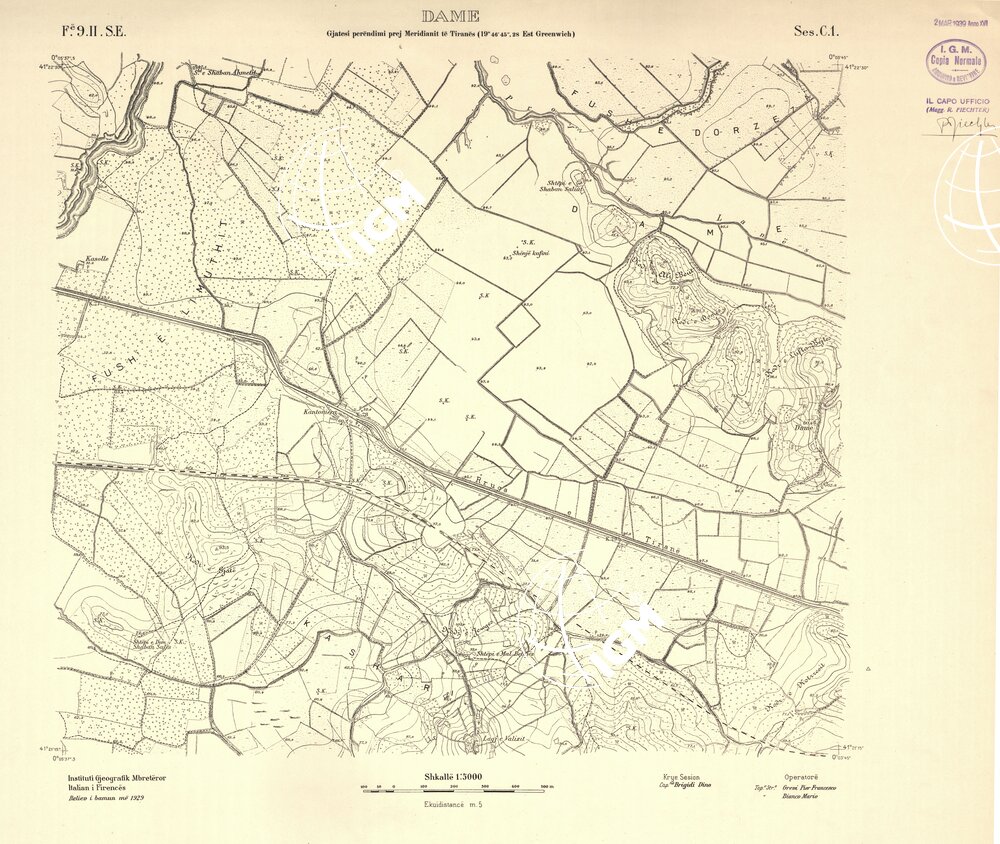 ALBANIA RILIEVI IGM - FOGLIO 9 II SE - DAME C1