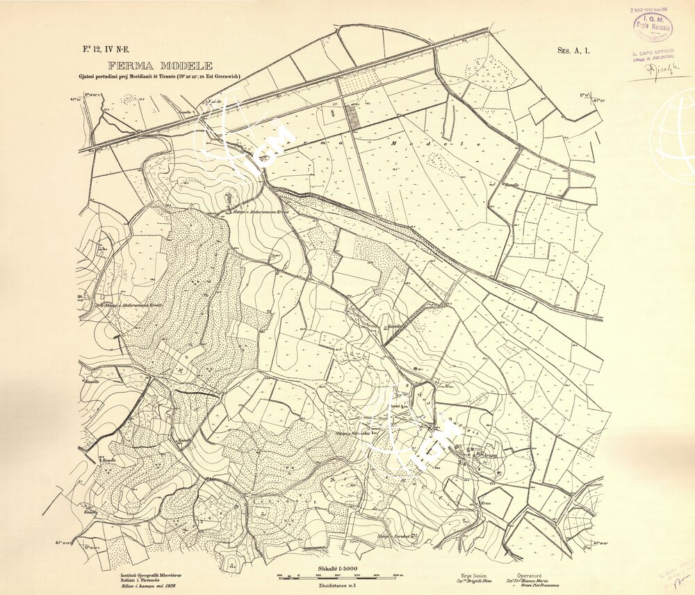 ALBANIA RILIEVI IGM - FOGLIO 12 IV NE - FERMA MODELE A1