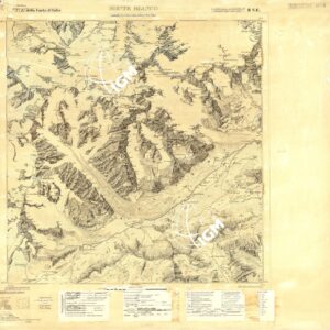 CARTA D'ITALIA FOGLIO 27 II NE MONTE BIANCO - ORIGINALI A COLORI SEPARATI - NERO