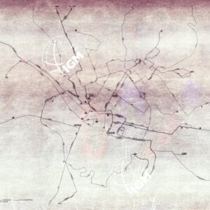 PIANTA DELLA CITTA' DI FIRENZE - ORIGINALI A COLORI SEPARATI - LINEE TRANVIARIE