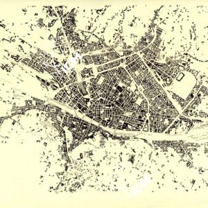 PIANTA DELLA CITTA' DI FIRENZE COPIA SU CARTA A COLORI SEPARATI PLANIMETRIA.