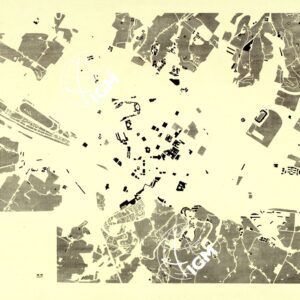 PIANTA DELLA CITTA' DI FIRENZE COPIA SU CARTA A COLORI SEPARATI VERDE.