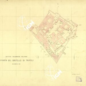 PIANTA DEL CASTELLO DI TRIPOLI - ORIGINALI A COLORI SEPARATI - FONDO CASE