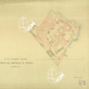 PIANTA DEL CASTELLO DI TRIPOLI - ORIGINALI A COLORI SEPARATI - FONDO ACQUE