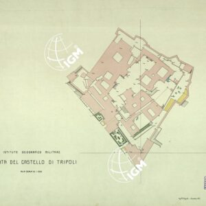 PIANTA DEL CASTELLO DI TRIPOLI - ORIGINALI A COLORI SEPARATI - FONDO GIARDINI