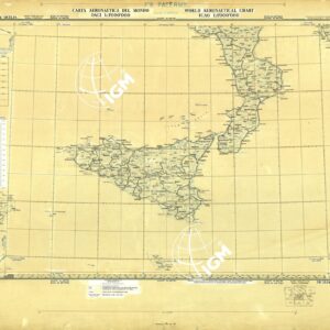 CARTA AERONAUTICA DEL MONDO FOGLIO 2344 SICILIA  ORIGINALI A COLORI SEPARATI NERO