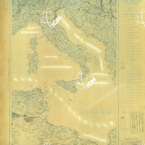 CARTA AERONAUTICA DEL MEDITERRANEO FOGLIO 1 MEDITERRANEO CENTRALE ORIGINALI A COLORI SEPARATI IDROGRAFIA