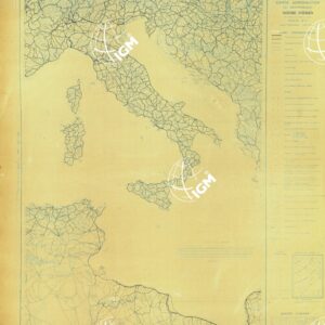 CARTA AERONAUTICA DEL MEDITERRANEO FOGLIO 1 MEDITERRANEO CENTRALE ORIGINALI A COLORI SEPARATI VIABILITA'