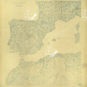 CARTA AERONAUTICA DEL MEDITERRANEO FOGLIO 2 MEDITERRANEO OCCIDENTALE ORIGINALI A COLORI SEPARATI VIABILITA'