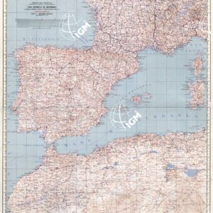 CARTA AERONAUTICA DEL MEDITERRANEO FOGLIO 2 MEDITERRANEO OCCIDENTALE