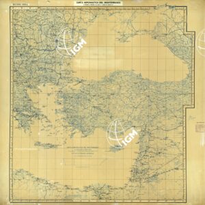 CARTA AERONAUTICA DEL MEDITERRANEO FOGLIO 3 MEDITERRANEO ORIENTALE ORIGINALI A COLORI SEPARATI  NERO