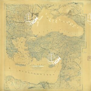 CARTA AERONAUTICA DEL MEDITERRANEO FOGLIO 3 MEDITERRANEO ORIENTALE ORIGINALI A COLORI SEPARATI IDROGRAFIA