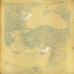 CARTA AERONAUTICA DEL MEDITERRANEO FOGLIO 3 MEDITERRANEO ORIENTALE ORIGINALI A COLORI SEPARATI TOPONOMASTICA