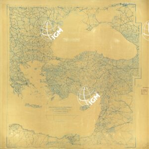 CARTA AERONAUTICA DEL MEDITERRANEO FOGLIO 3 MEDITERRANEO ORIENTALE ORIGINALI A COLORI SEPARATI VIABILITA'