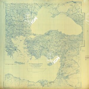 CARTA AERONAUTICA DEL MEDITERRANEO FOGLIO 3 MEDITERRANEO ORIENTALE ORIGINALI A COLORI SEPARATI VEGETAZIONE E QUOTE