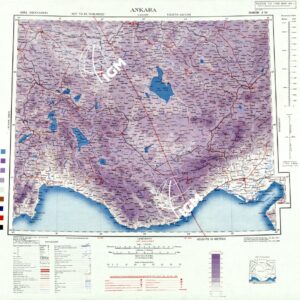 ASIA CARTA AERONAUTICA INGLESE FOGLIO NORTH J 36 ANKARA