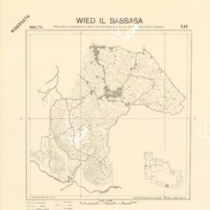 MALTA - FOGLIO XII - WIED IL BASSASA - COPIE DI PROVA - PLANIMETRIA E ACQUE