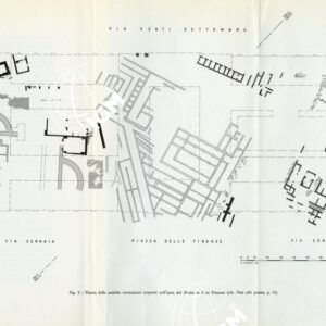 CARTA ARCHEOLOGICA DI ROMA SCHIZZO ALLEGATO AL LIBRETTO DELLA TAVOLA III ANGOLO NORD DELLE TERME DI DIOCLEZIANO