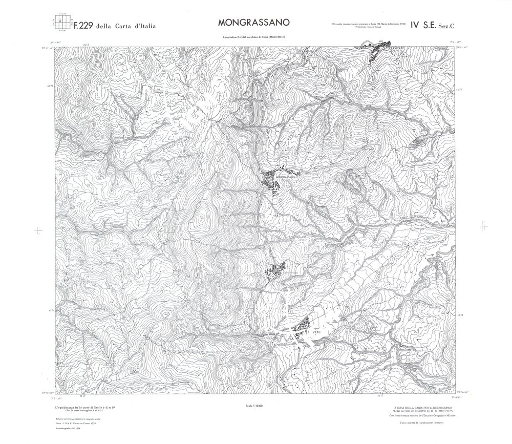 CALABRIA FOGLIO 229 IV SE SEZ C MONGRASSANO