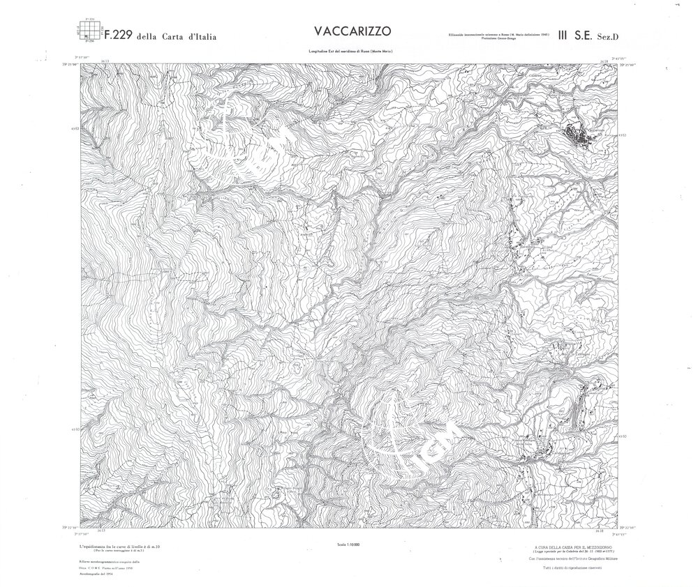 CALABRIA FOGLIO 229 III SE SEZ D VACCARIZZO