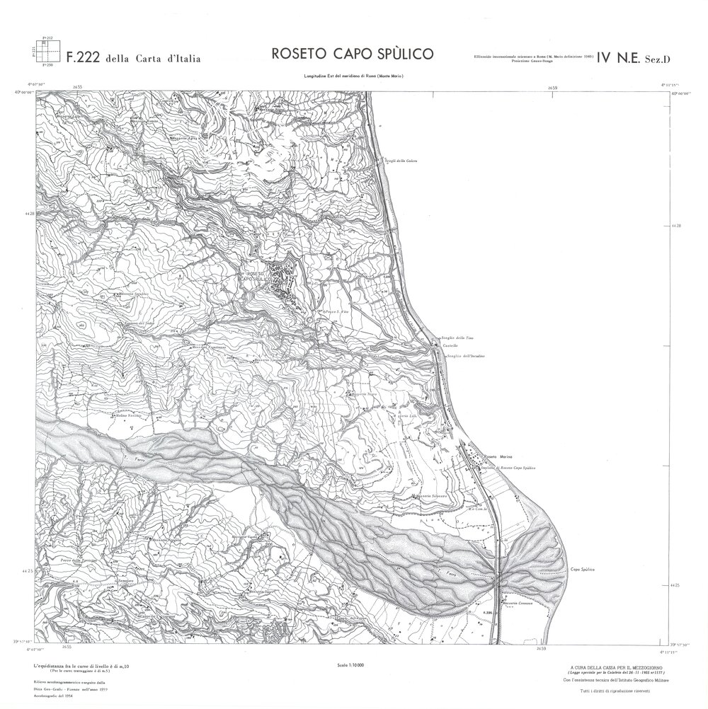 CALABRIA FOGLIO 222 IV NE SEZ D ROSETO CAPO SPULICO