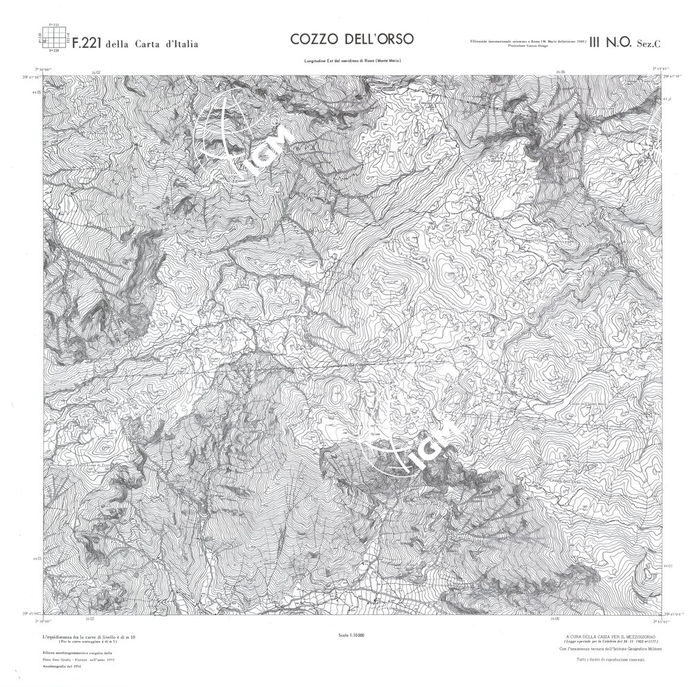 CALABRIA FOGLIO 221 III NO SEZ C COZZO DELL'ORSO